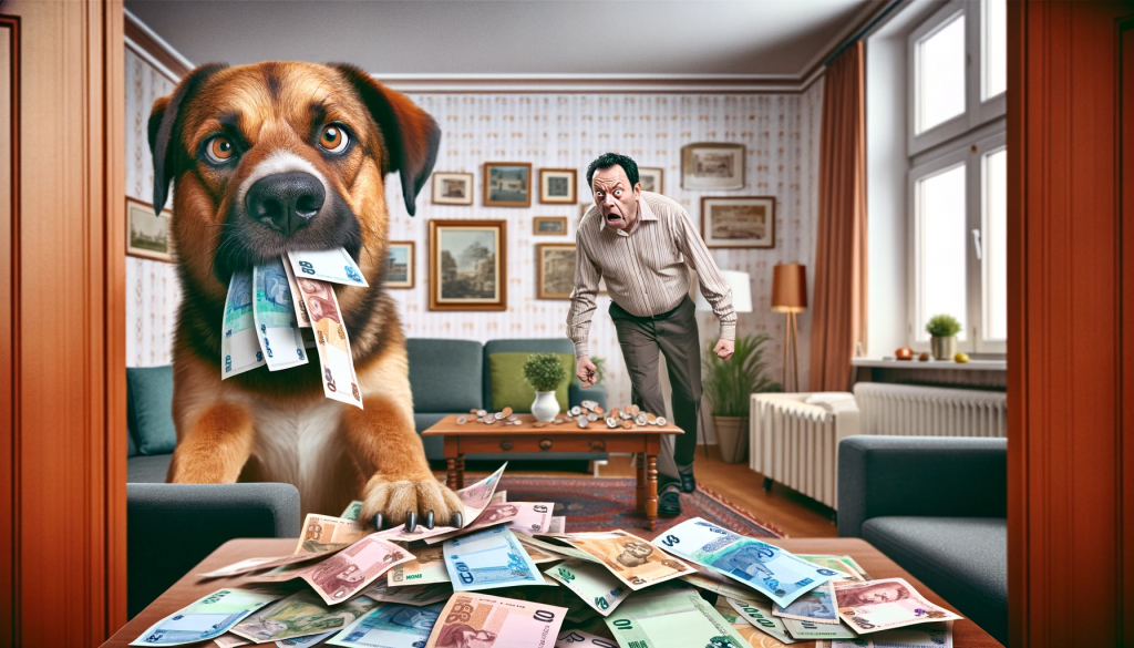 chien mange argent