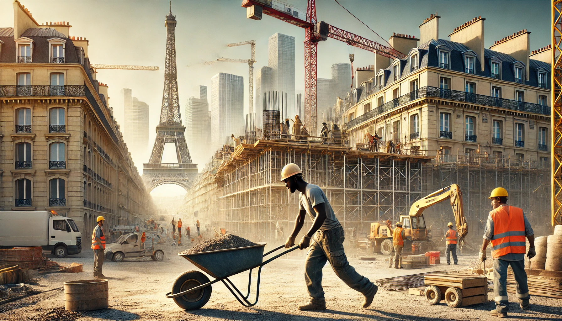 immigrés en France, métiers des immigrés, ouvriers du bâtiment