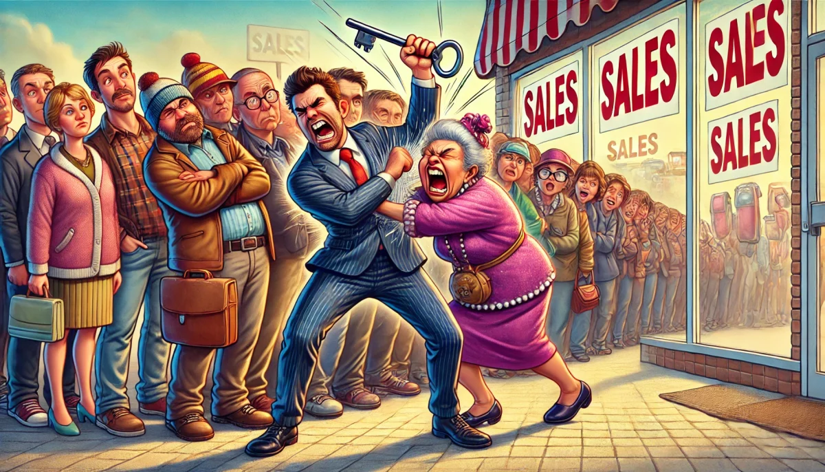 histoire drôle, premier jour des soldes