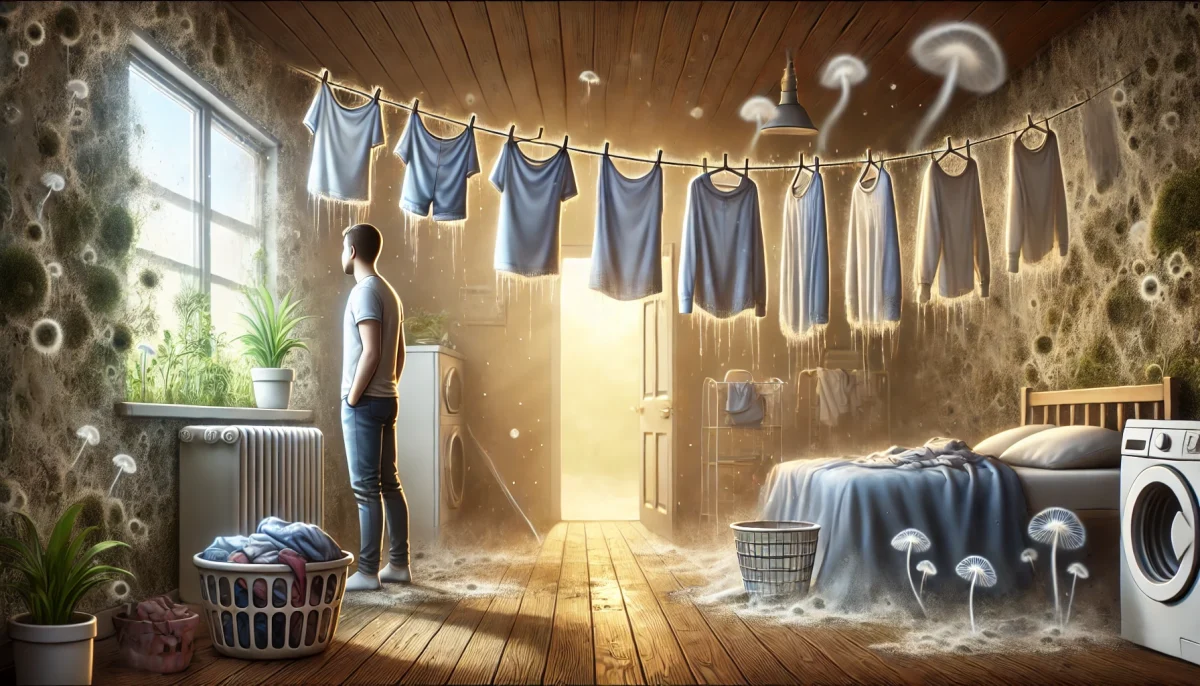 séchage du linge intérieur, dangers santé