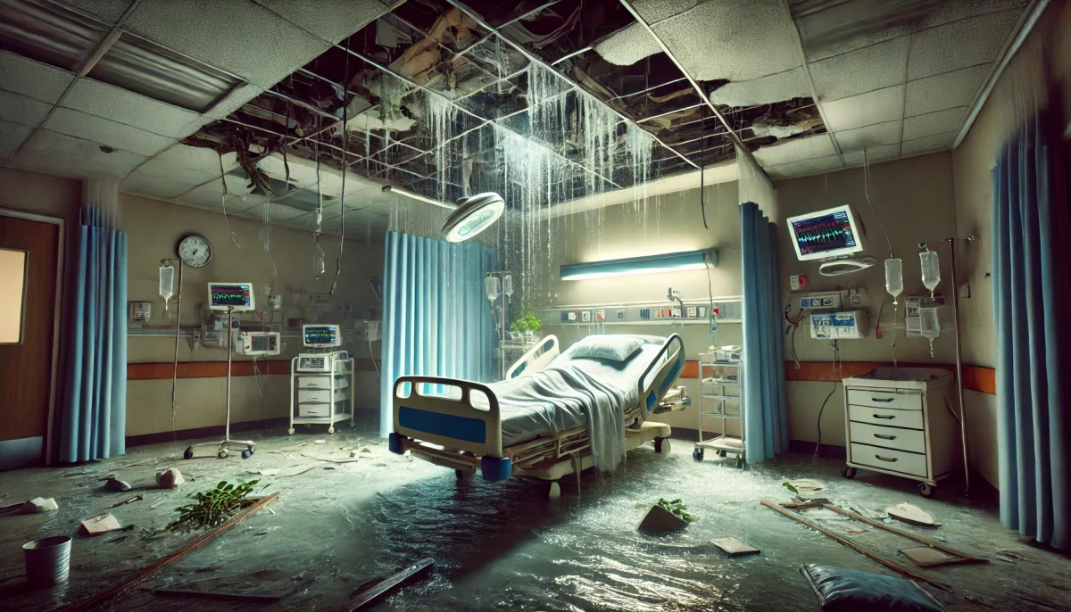 plafond s'effondre hôpital