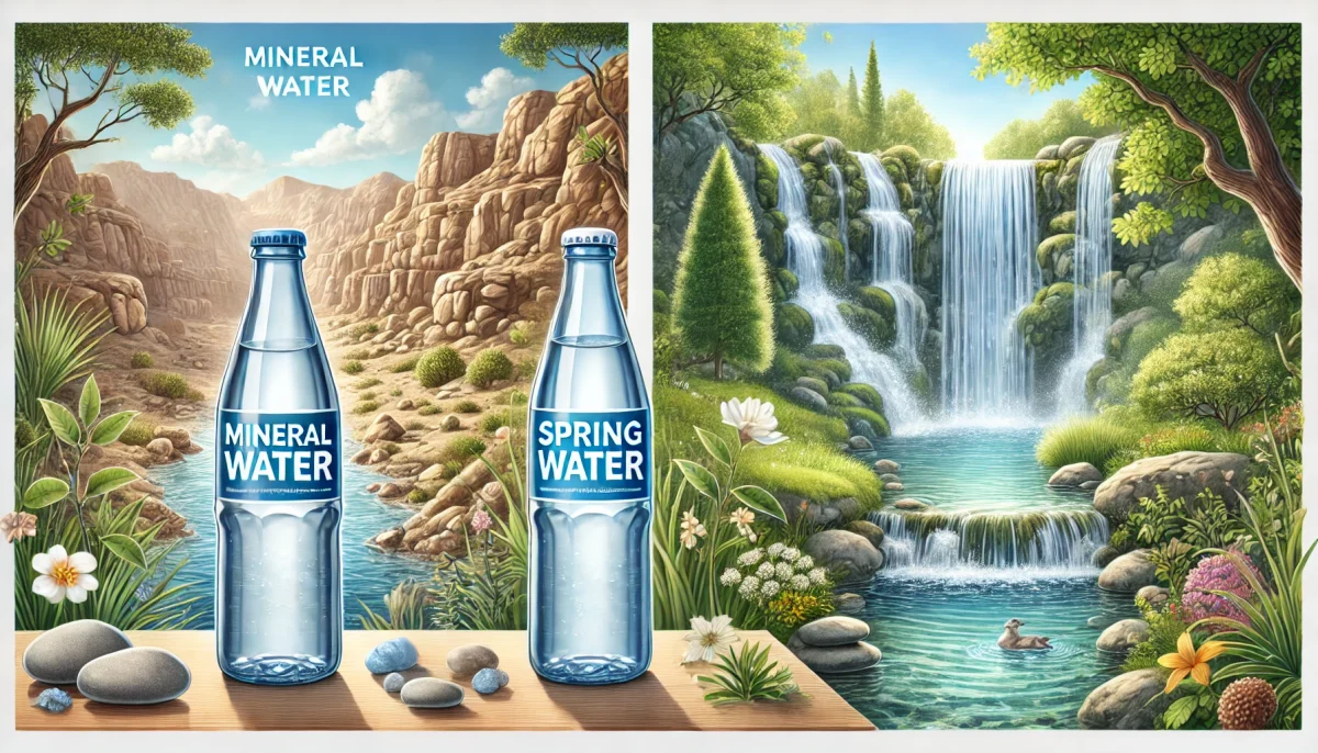 différence eau minérale source