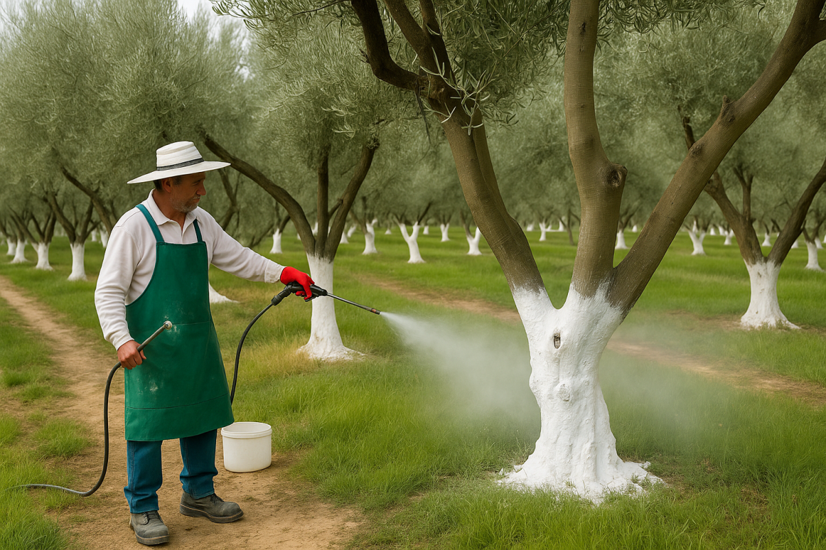 Blanchir les troncs : une technique agricole vieille comme le monde, efficace contre les insectes et moisissures. Tout ce qu’il faut savoir.