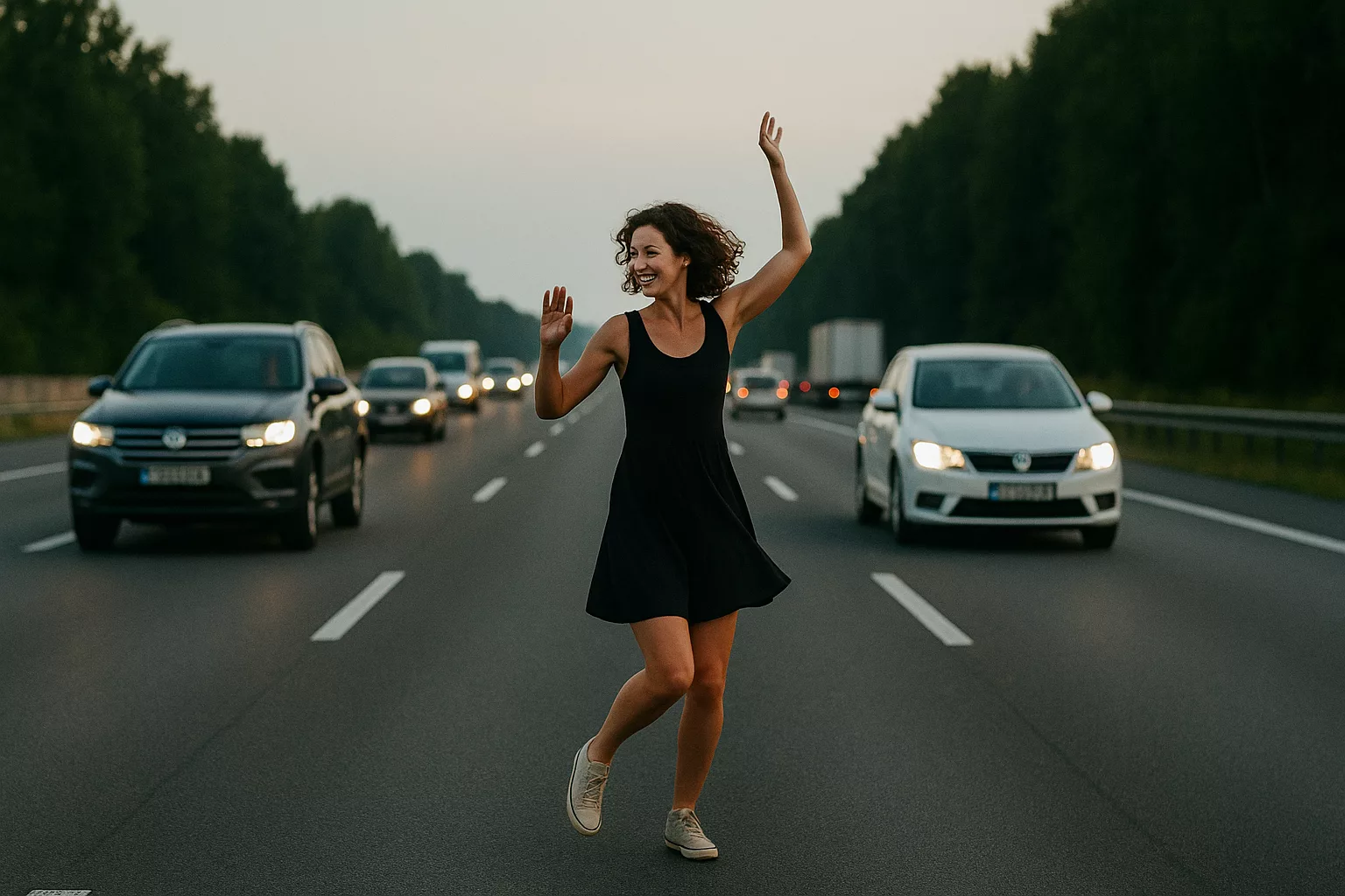 Entre ennui et folie douce : une Française danse au milieu de l’autoroute en Allemagne et provoque une enquête policière.