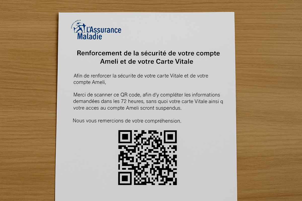 Urgence sous 72 h et QR code : les fraudeurs ciblent vos données carte Vitale. Ne tombez pas dans le piège, l’alerte complète est sur MyJournal.fr.