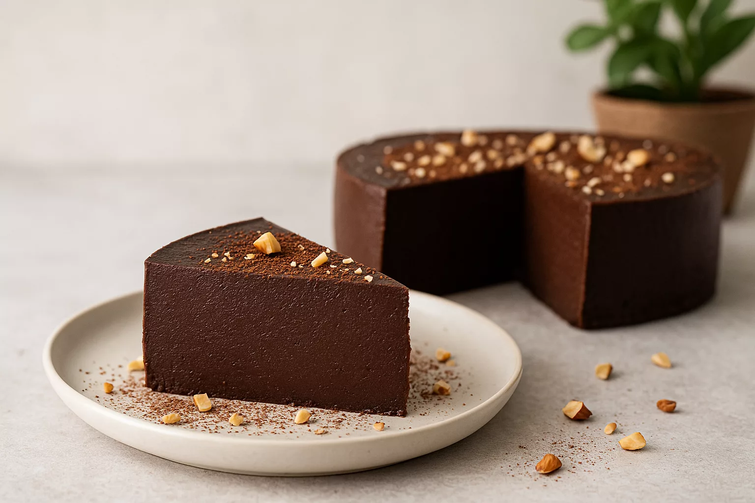 Gâteau au chocolat sans cuisson pour régime léger et gourmand