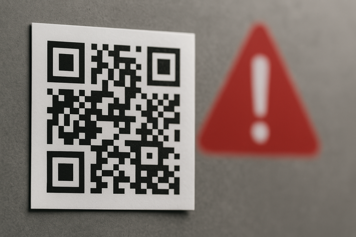 Un QR Code affiché sur un mur, symbole d’une arnaque numérique pouvant vider un compte bancaire.