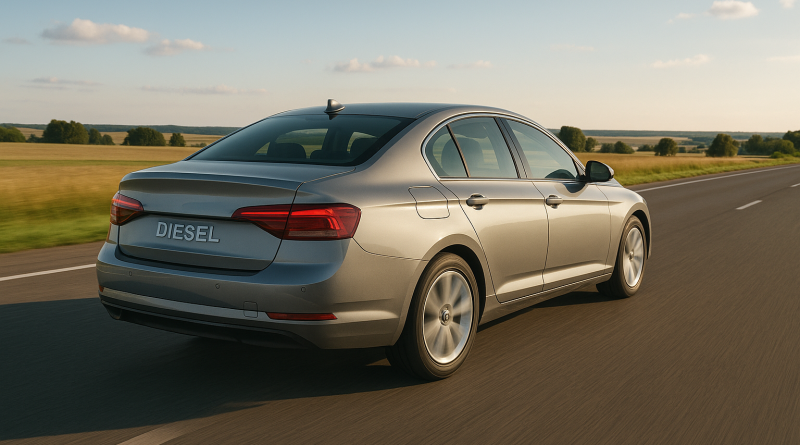 Voiture en mouvement sur route ouverte avec paysage dégagé sous un ciel clair