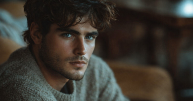 Jeune homme assis dans un intérieur chaleureux, regard pensif, ambiance calme et silencieuse