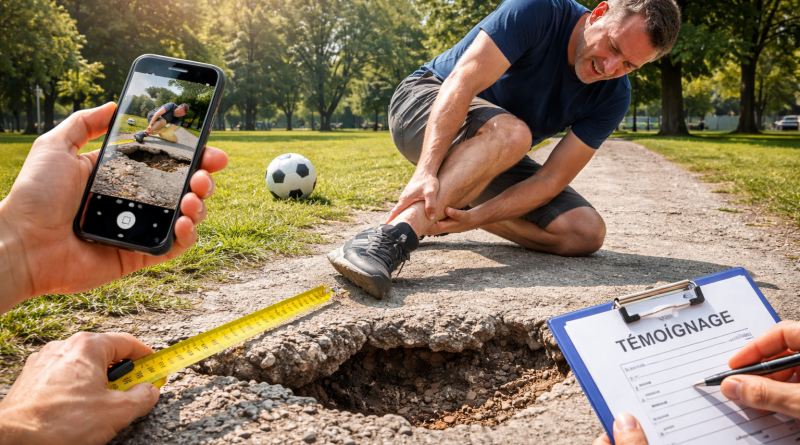 chute accident sur sol défectueux dans un espace public