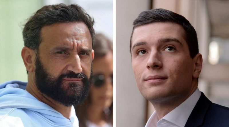 Portraits côte à côte de deux hommes, l’un barbu en tenue décontractée, l’autre en costume sombre, illustrant une opposition entre univers médiatique et politique.