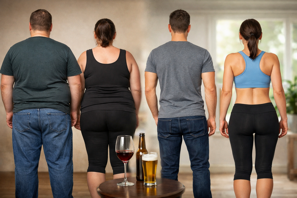 Silhouette d’une personne montrant une transformation physique visible après un changement de mode de vie sans alcool