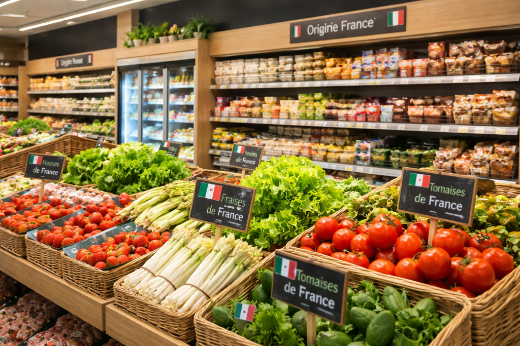 Rayon alimentaire mettant en avant des produits cultivés localement