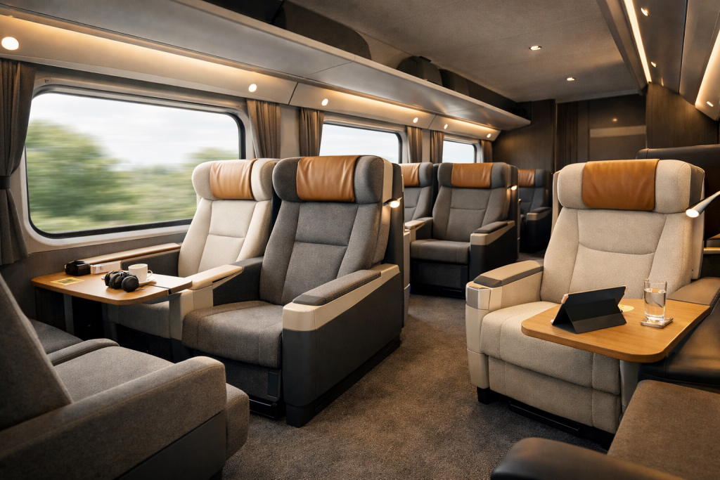 wagon de train moderne avec sièges confortables
