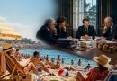 Emmanuel Macron et des membres du gouvernement travaillant sur des mesures budgétaires impopulaires pendant que les Français profitent de leurs vacances d’été