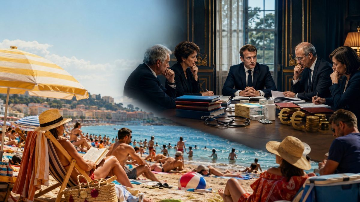 Emmanuel Macron et des membres du gouvernement travaillant sur des mesures budgétaires impopulaires pendant que les Français profitent de leurs vacances d’été