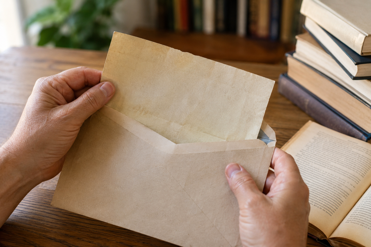 Ancienne lettre de bibliothèque datant de 1983 retrouvée 43 ans plus tard à Lorient dans le Morbihan