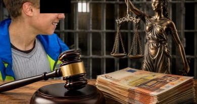 Illustration représentant un homme condamné pour le viol et le meurtre d'une travailleuse du sexe en Suisse, avec un marteau de justice et des billets en euros symbolisant les 185 000 euros d'indemnisation qui doivent lui être versés après qu'une partie de sa détention a été jugée illégale par la justice. Cette image illustre une affaire ayant suscité un important débat sur l'application du droit et les limites de l'État de droit.