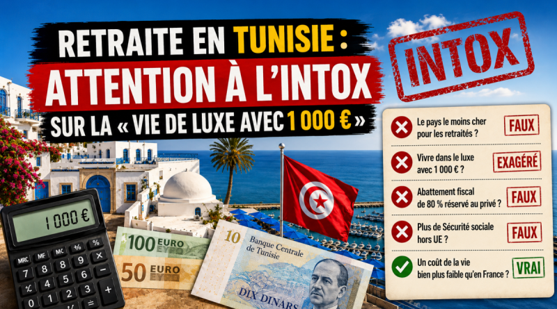 Retraite en Tunisie avec 1 000 euros par mois : fact-checking sur la prétendue vie de luxe, le coût de la vie, la fiscalité et la Sécurité sociale.