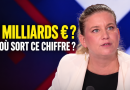 Visuel éditorial sur Mathilde Panot et son estimation de 3 milliards d’euros liée à la régularisation de 250 000 travailleurs sans papiers, avec le texte « 3 milliards € ? D’où sort ce chiffre ? ».