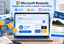 Illustration Microsoft Rewards montrant comment gagner des cartes cadeaux avec Bing et réduire le prix d’une paire de chaussures Vans achetée sur Zalando