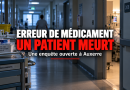 Illustration d’un couloir d’hôpital et de médicaments évoquant le décès d’un patient de 77 ans après une erreur d’administration médicamenteuse au centre hospitalier d’Auxerre.