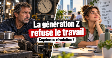Un ouvrier expérimenté et une jeune salariée de la génération Z illustrent deux visions du travail, entre contraintes professionnelles et recherche de liberté.