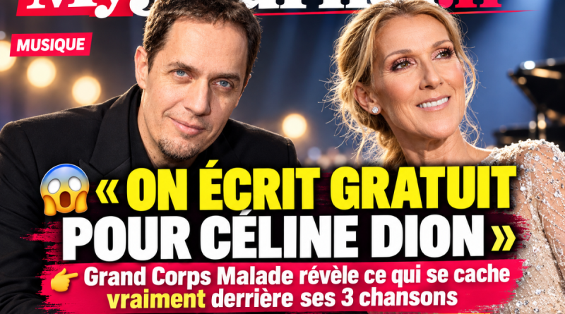 Grand Corps Malade et Céline Dion apparaissent côte à côte sur une Une de MyJournal.fr consacrée aux trois chansons écrites par Grand Corps Malade pour le prochain projet musical de Céline Dion. Le visuel reprend la citation « On écrit gratuit pour Céline Dion » et explique que l’auteur ne reçoit pas de cachet à l’écriture, mais peut être rémunéré ensuite grâce aux droits d’auteur générés par l’exploitation des chansons.