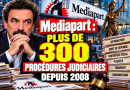 Mediapart et ses plus de 300 procédures judiciaires depuis sa création en 2008, illustration consacrée aux affaires judiciaires et condamnations du média.