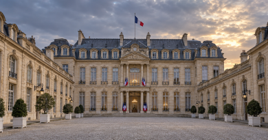 Illustration du palais de l’Élysée à Paris pour un article sur les conséquences d’une éventuelle victoire du Rassemblement national en 2027.