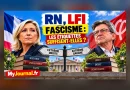 Illustration RN LFI fascisme avec Marine Le Pen et Jean-Luc Mélenchon, autour du débat entre extrême droite, extrême gauche et usage politique du mot fascisme.